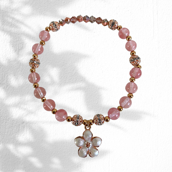 Cherry Quartz & Rose Gold Bracelet by The Luxe Particle