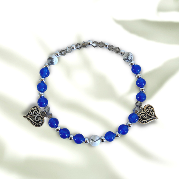 Royal Blue Jade & Howlite Bracelet by The Luxe Particle